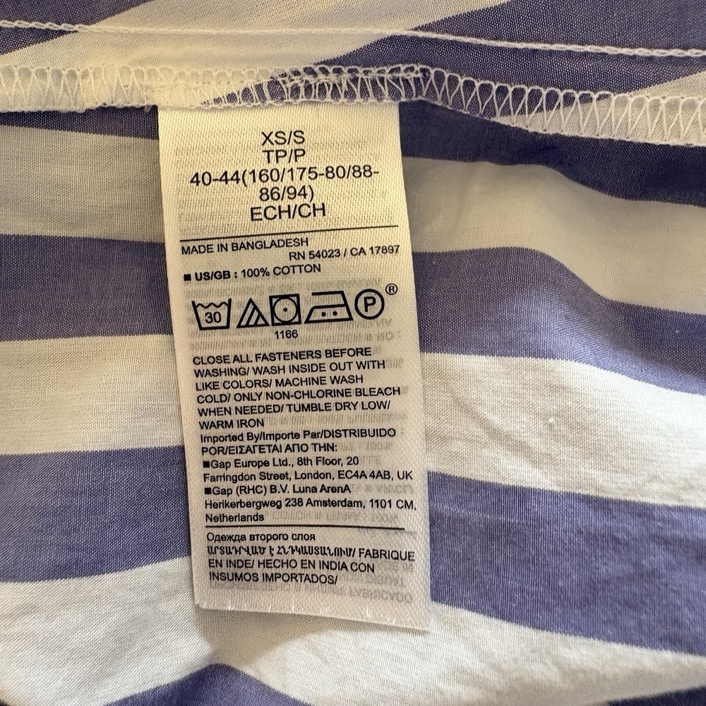 Banana Republic Rhyah Poplin Mini Dress Size XS/S Purple Stripe Clean Minimalist - Picture 7 of 7